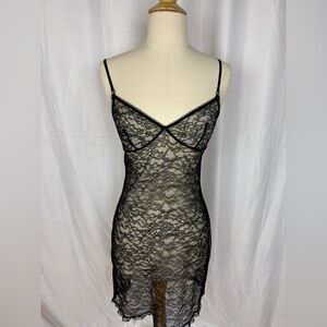 New Capucine Black Lace Slip XS